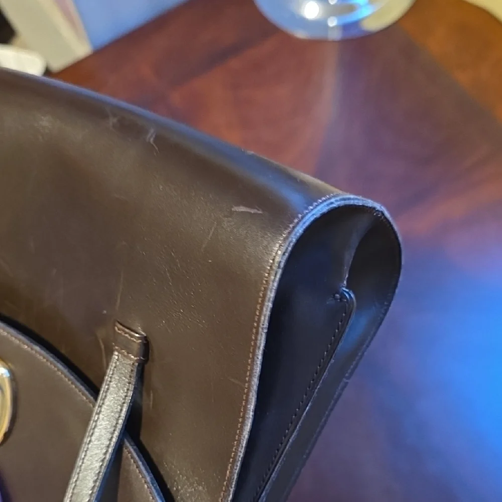 Dior Vintage Brown Leather Satchel